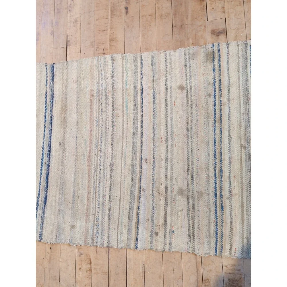 Antique Imported Swedish HandMade Rag Rug Runner (26 x 95 inches )